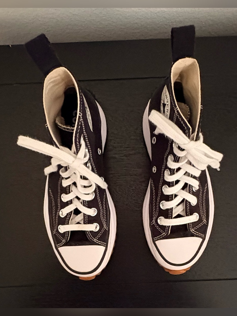 Converse Run Star Hike Black Chunky Platform High Top Sneakers Womens 6.5 - Picture 2 of 13